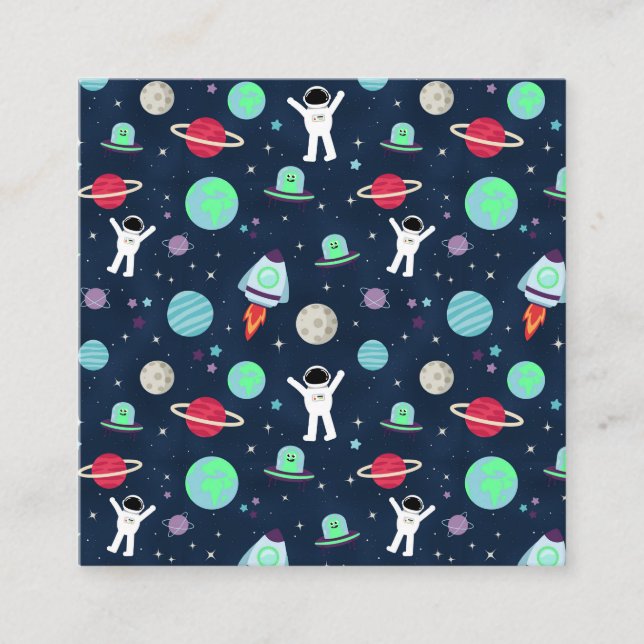 Cartão De Visita Quadrado Ilustração de padrão de espaço (Frente)