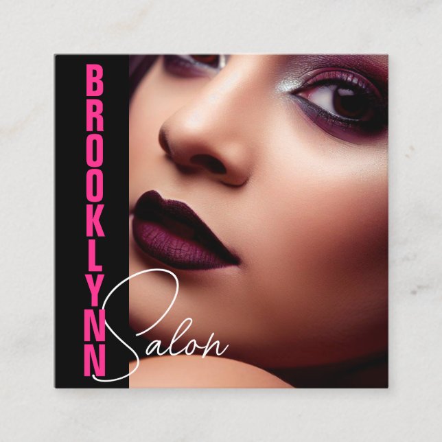 Cartão De Visita Quadrado Imagem Legal moderna Modelo de de Fotografia Girly (Frente)