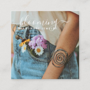 Cartão De Visita Quadrado Imagens modernas de joias feitas à mão guiadas nas