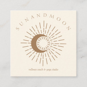 Cartão De Visita Quadrado Imersão Sun Moon Energia Solar Espiritual