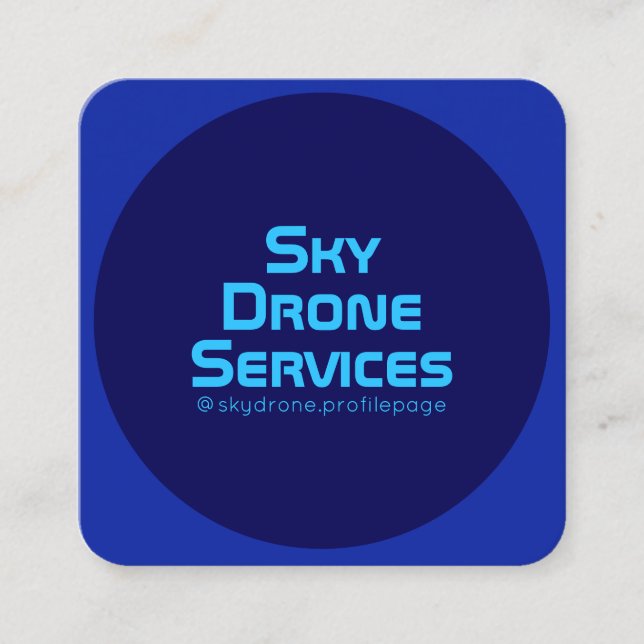 Cartão De Visita Quadrado Índigo e néon monótonos arredondados modernos do (Frente)