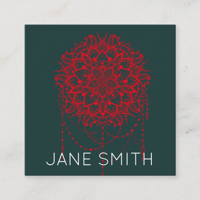 Cartão De Visita Quadrado Indústria criativa na moda moderna de Mandala (Frente)