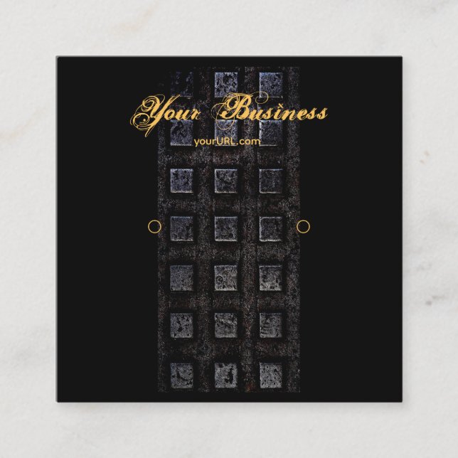 Cartão De Visita Quadrado Industrial Black Earring Holder Display Cards (Frente)