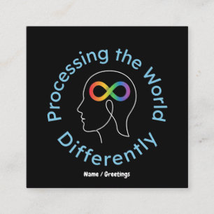 Cartão De Visita Quadrado Infinity Art Processando o Mundo de Maneira Difere