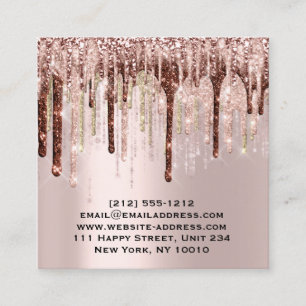 Cartão De Visita Quadrado Influencer BloggerMakeup Artist Drivers Rosa Doura