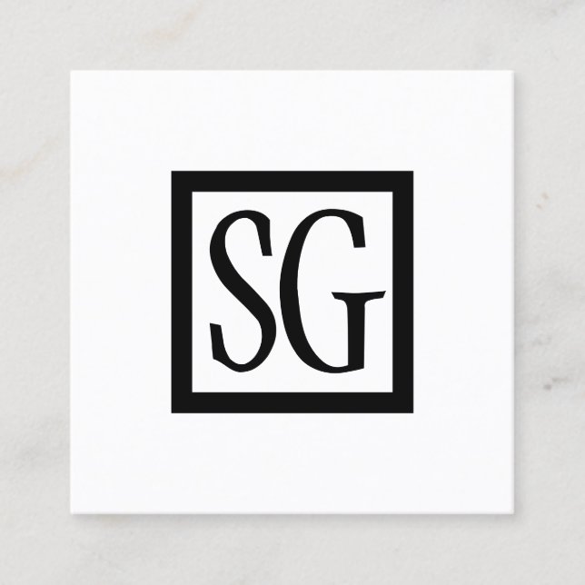 Cartão De Visita Quadrado Iniciais de Caixa - Quadrado (Frente)