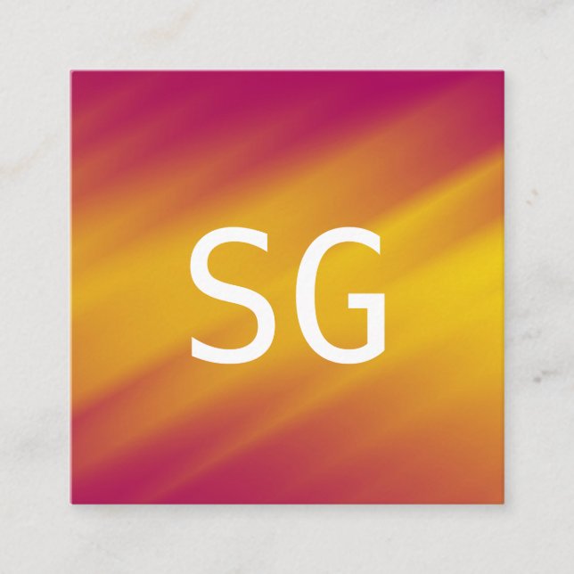 Cartão De Visita Quadrado Iniciais do Centro - Quadrado - ondulações Suaves (Frente)