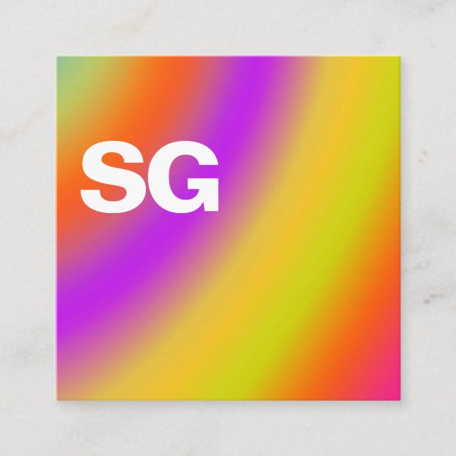 Cartão De Visita Quadrado Iniciais Grandes - Quadrado - Cores Suaves 02 (Frente)