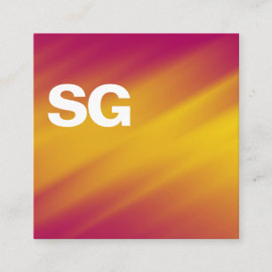 Cartão De Visita Quadrado Iniciais Grandes - Quadrado - ondulações Amarelas