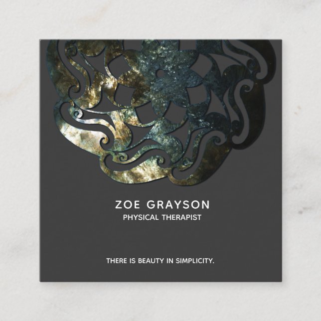 Cartão De Visita Quadrado Inner Temple Mandala (Frente)