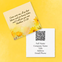 Inspirational Matthew 11:28 Amarelo Floral
