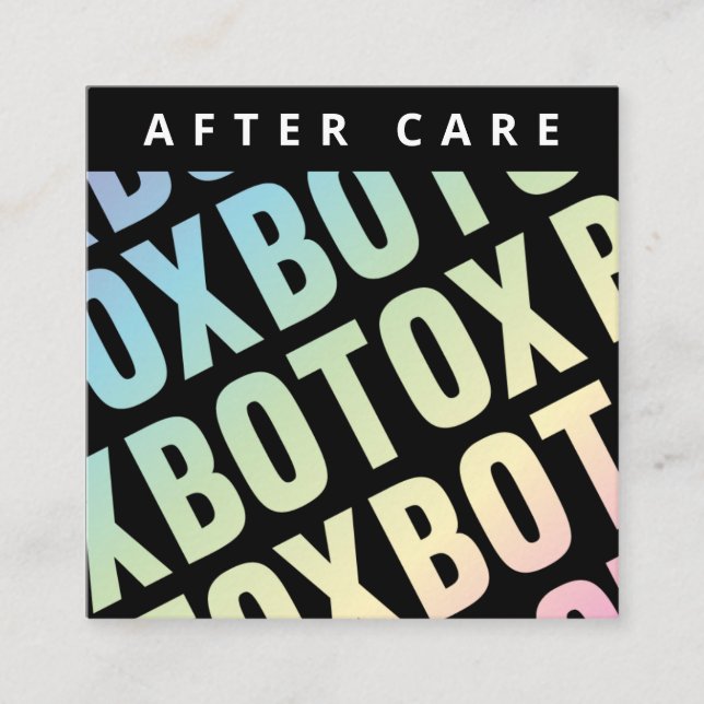 Cartão De Visita Quadrado Instrução Holográfica de Enchimento de Pulso de Bo (Frente)