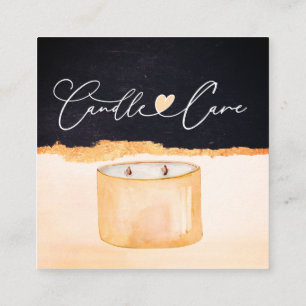 Cartão De Visita Quadrado Instruções para cuidado com as velas / Cuidados pa