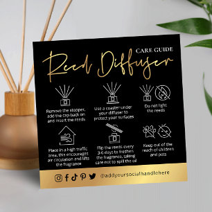 Cartão De Visita Quadrado Instruções para tratamento do difusor Reed Logotip