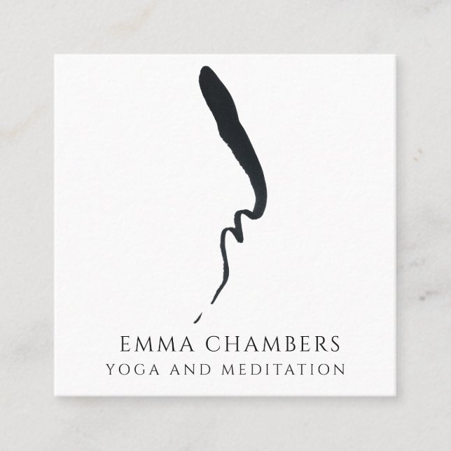 Cartão De Visita Quadrado Instrutor de Meditação (Frente)