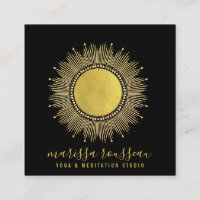Instrutor de Meditação Yoga Dourado Sun Mandala Sq