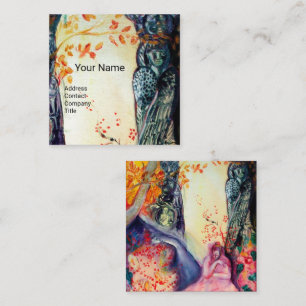 Cartão De Visita Quadrado Instrutor DREAM Yoga ouro, Meditação, Jardim Zen