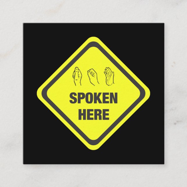 Cartão De Visita Quadrado Intérprete americano do linguagem gestual (Frente)