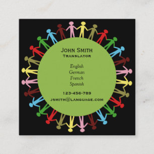 Cartão De Visita Quadrado Intérprete moderno Freelance da língua do tradut