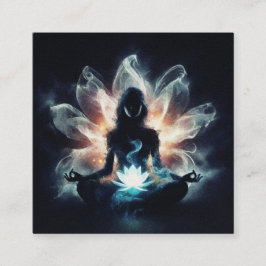 Cartão De Visita Quadrado Ioga Instrutor Meditação Dose Brilhante Lotus