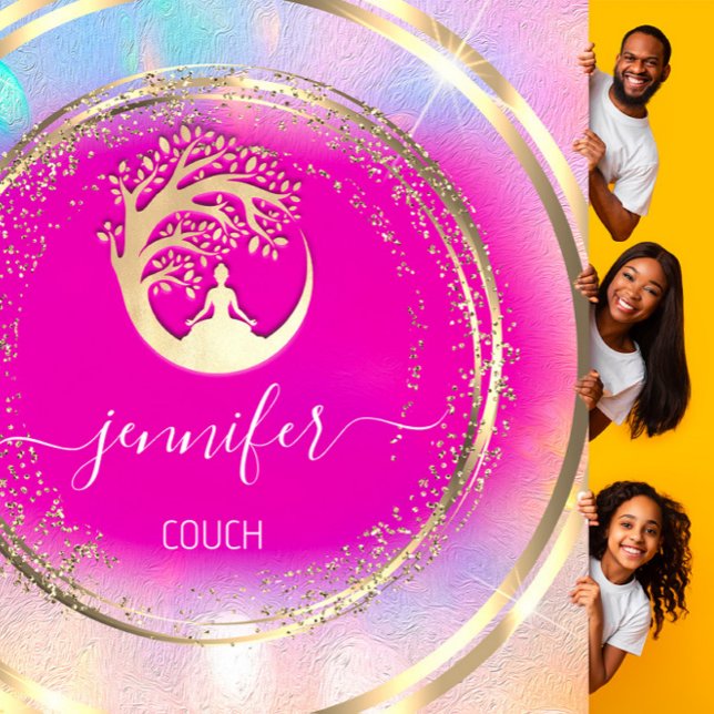 Cartão De Visita Quadrado IogaSofisticação Terapêutica com Ioga CÓDIGO QR Do (Criador carregado)