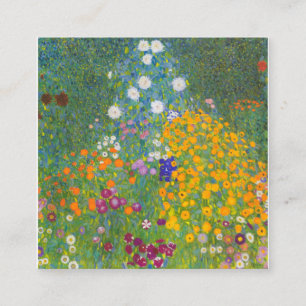 Cartão De Visita Quadrado Jardim de Algodão Gustav Klimt