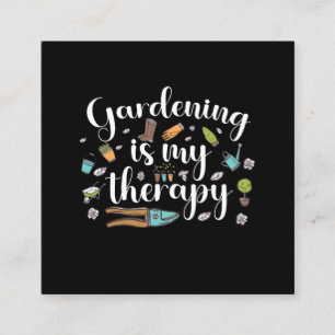 Cartão De Visita Quadrado Jardinagem É Minha Terapia Jardineiro Engraçado Pl