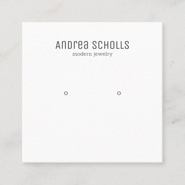 Cartão De Visita Quadrado Jewelry moderno estudou ouvindo o reling (Frente)