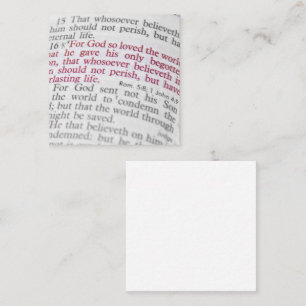 Cartão De Visita Quadrado John 3:16
