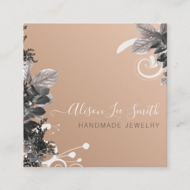 Cartão De Visita Quadrado Joia artesanal (Frente)