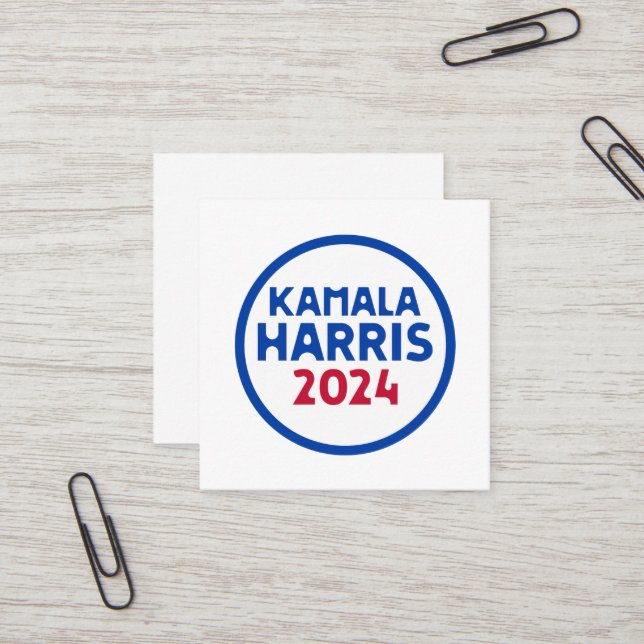 Cartão De Visita Quadrado Kamala Harris para o Presidente 2024 (Frente/Verso In Situ)