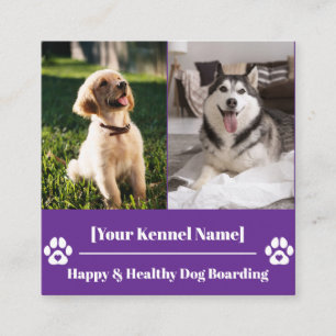 Cartão De Visita Quadrado Kennel Pet Quadrado Personalizado com Impressão de