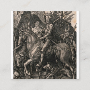 Cartão De Visita Quadrado Knight Death e o Diabo Albrecht Durer