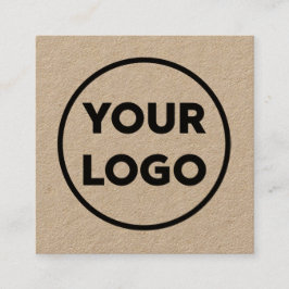 Cartão De Visita Quadrado Kraft Mínimo de Nome Longo Personalizado do Logoti