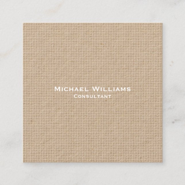 Cartão De Visita Quadrado Kraft Modern Trendy verifica profissional minimali (Frente)