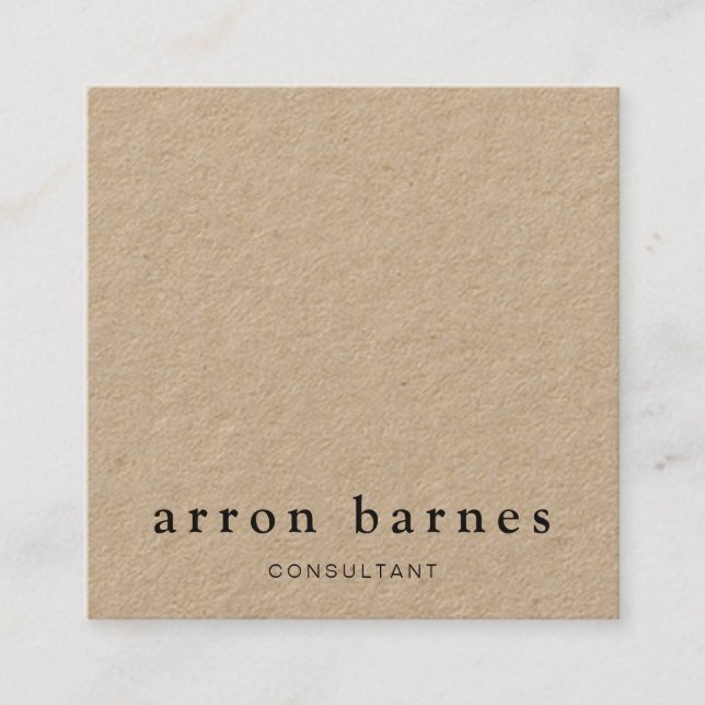 Cartão De Visita Quadrado Kraft Moderno Simples (Frente)