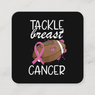 Cartão De Visita Quadrado Laço de Conscientização do Câncer de Mama Tackle C