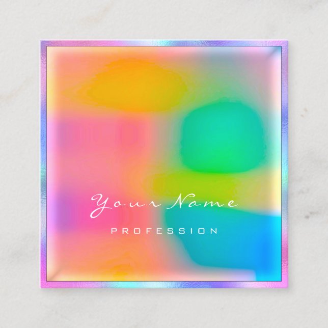 Cartão De Visita Quadrado Lash de ativação mínima do hológrafo profissional  (Frente)