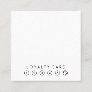 Cartão De Visita Quadrado Lealdade preta & branca da tipografia simples