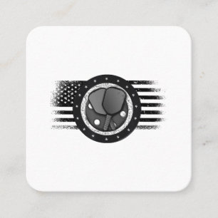Cartão De Visita Quadrado Legal Pickleball Sport USA Grunge Flag - Picklebal