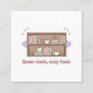 Cartão De Visita Quadrado Leituras Queer Sentimentos Aconchegantes – Estétic