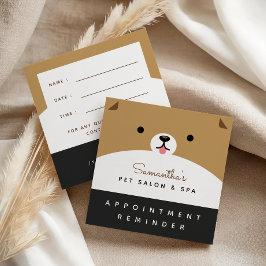 Cartão De Visita Quadrado Lembrete de compromisso de pet fofo Salão & Spa Mo