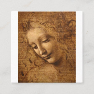 Cartão De Visita Quadrado Leonardo Da Vinci Chefe De Uma Mulher