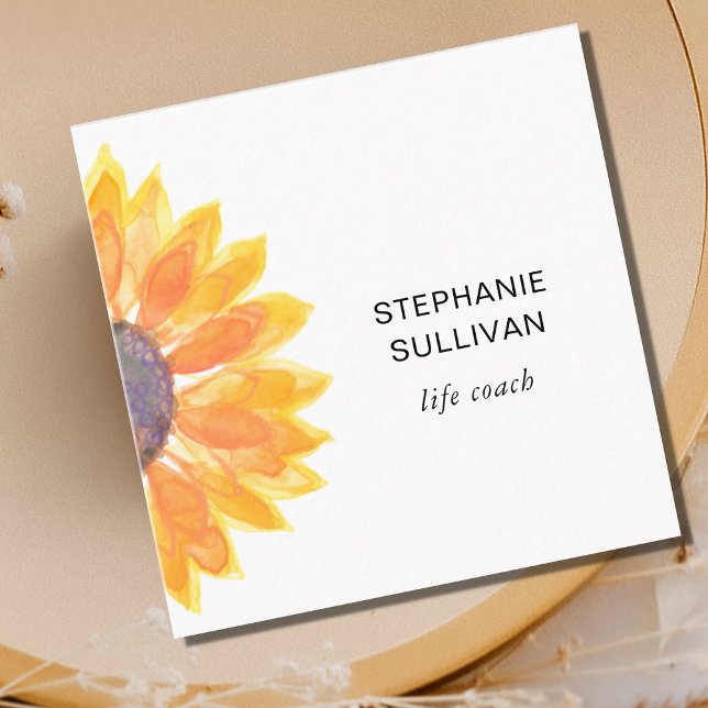 Cartão De Visita Quadrado Life Coach Botanical (Criador carregado)