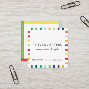 Cartão De Visita Quadrado Limão de Chave Colorida Personalizado em Quadrado