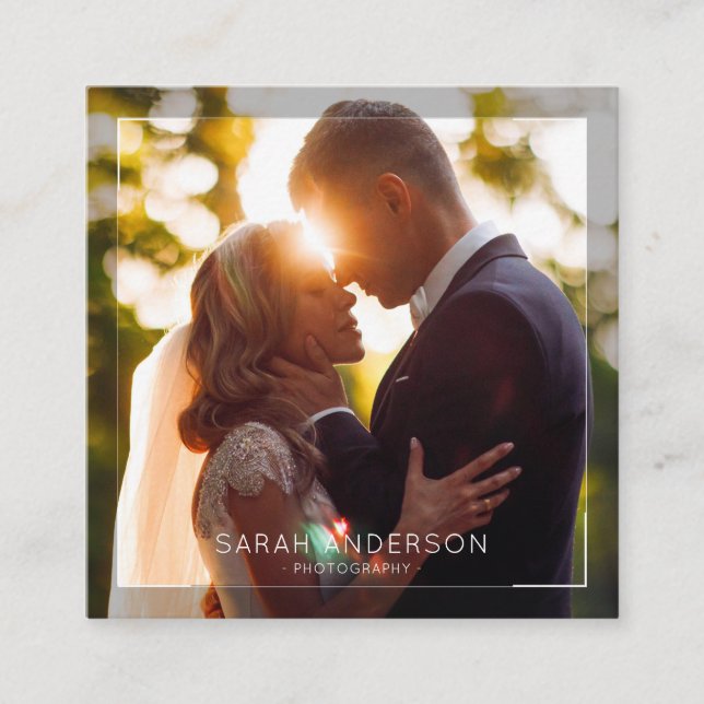 Cartão De Visita Quadrado Limpeza de Fotografias Simples Moderna (Frente)