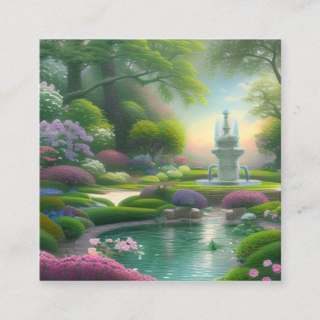 Cartão De Visita Quadrado Linda fonte gráfica (Frente)