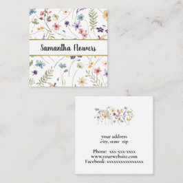 Cartão De Visita Quadrado Lindas flores pastosas