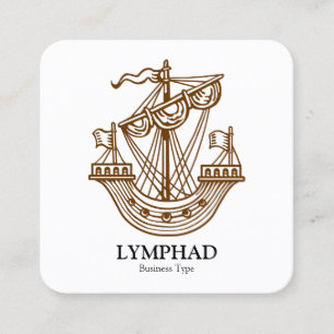 Cartão De Visita Quadrado Linfhad (navio heráldico) - Noz em Branco