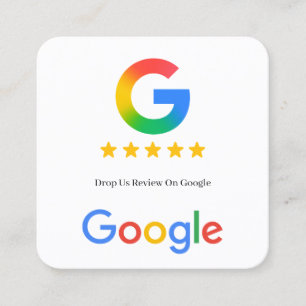 Cartão De Visita Quadrado Link de QR Code de Avaliação do Google sem Contato